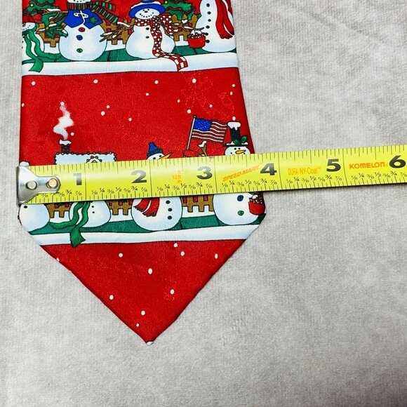 Yule Tie Greetings Christmas Snowman Neck Tie Polyester Holiday Theme - Picture 9 of 11